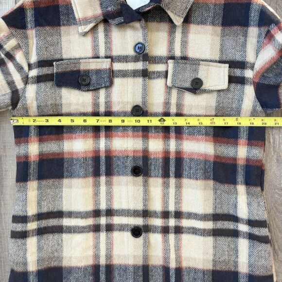 Pretty Garden Womens Plaid Shacket Size L Duster Soft Brushed Cabin Cozy NWT - Picture 12 of 12